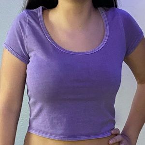 purple crop top